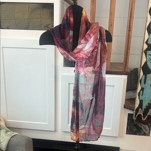 Rue21 Vibrant Red and Pink Rayon Scarf